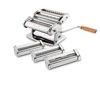 Imperia La Fabbrica Della Pasta Gourmet Line. Rough Pasta Machine. Gift Set with Accessories. 100% Made in Italy. Kit with Manual sheeter ipasta Gourmet and Three Adjustable Pasta Cutter SIMPLEX.