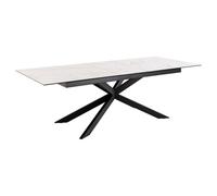 imperia large ceramic extending dining table in white akranes