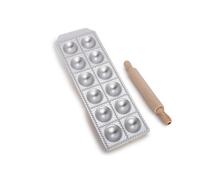 Imperia Raviolamp Classic Line. 100% Made in Italy. Ravioli Mold. Pasta Machine Accessory for Ravioli. Aluminum Fresh Pasta Cutter Kitchen Accessory. with Rolling pin.