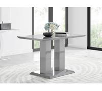 Furnitureboxuk Imperia 120Cm 4-Seater Modern High Gloss Pillared Dining Table In Grey Grey