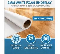 Imperial 2mm White Foam Wood, Laminate, Lvt & Vinyl Flooring Underlay