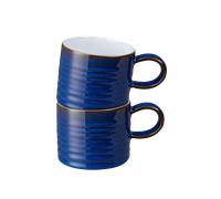 Imperial Blue Set Of 2 Small Ridged Mugs -