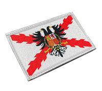 Imperial Burgundy Cross Flag with Eagle 100% Embroidered - Embroidered Coat - Patches Clothing - Military Patches - Spanish Thirds - Spanish Empire - 80 x 50 mm