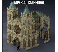Imperial Cathedral, Gothic Style Wargaming Terrain, Compatible with Warhammer 40k, Large Scale Modular Assembly Building, No Glue Required