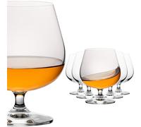 Imperial Cognac Glasses 480 ml Set of 6 Cognac Swivels Made of Crystalline Glass Bulbous Brandy Swivels Dishwasher Safe