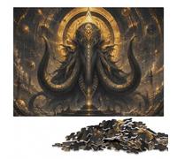Imperial Cthulhu Art Deco Wooden Jigsaw Puzzle for Adults, 300 Pieces | During puzzle time: Puzzle for Adults - sorting by colour, shape or image area alone or together.