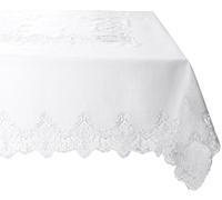 Imperial Embroidered Vintage Lace Design 70" X 105" Oblong/Rectangle Tablecloth in White