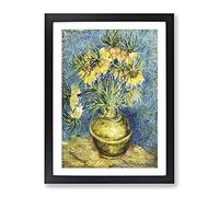 Imperial Fritillaries By Vincent Van Gogh Classic Painting Framed Wall Art Print, Ready to Hang Picture for Living Room Bedroom Home Office Décor, Black A3 (34 x 46 cm)