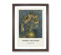 Imperial Fritillaries By Vincent Van Gogh Exhibition Museum Painting Framed Wall Art Print, Ready to Hang Picture for Living Room Bedroom Home Office Décor, Walnut A2 (64 x 46 cm)