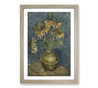 Imperial Fritillaries by Vincent Van Gogh Framed Print | A2 Oak Framed Wall Art | Ready to Hang | Modern Historical Picture | Living Room Bedroom Lounge Office