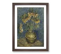 Imperial Fritillaries by Vincent Van Gogh Framed Print | A2 Walnut Framed Wall Art | Ready to Hang | Modern Historical Picture | Living Room Bedroom Lounge Office