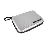 Imperial Hardcase Table Tennis Racket Case | Silver | Carbon Look | Space for Two Bats & Accessories | Shock and Scratch Resistant