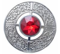 Imperial Kilt Products - Men's Scottish Kilt Fly Plaid Brooch 3 inches- Kilt Brooch Pins for Men and Ladies- Tartan Kilt Brooch Pins for Men and Women with Celtic Knot (Red stone)