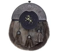 Imperial Kilt Products Scottish highland Kilt Sporrans leather and Fake Seal Skin Celtic Cantle Antique Finish/Men Kilt Sporran (Kilt Sporran Lion Rampant)