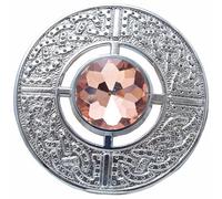 Imperial Kilt Products Scottish Kilt Fly Plaid Brooch Celtic Knot Silver Finish, Ladies Shawl and Scarf, Women Pin & Brooches Chrome, Tartan Scarf, Sash, Highland Wear Jewellery (Peach Stone)