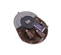 Imperial Kilt Products - Traditional Scottish Full Dress Celtic Sporran in Fox/Rabbit Fur Dress Sporran with Belt (Welsh Deagon)
