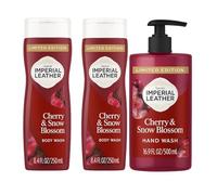 Imperial Leather Limited Edition Cherry & Snow Blossom Bath Set, Body Wash 250ml 2-Pack with Hand Wash 500ml, Festive Collection