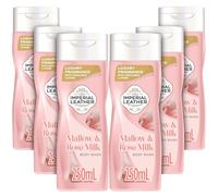 Imperial Leather Mallow & Rose Milk Body Wash Shower Gel, Signature Oil Blend, Creamy Indulgent Lather, Luxury Fragrance, Bulk Buy, Pack of 6x250ml