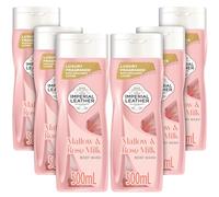 Imperial Leather Mallow & Rose Milk Pampering Body Wash Shower Gel, Signature Oil Blend, Creamy Lather, Gentle Skin Care, Bulk Buy, Pack of 6x500ml