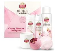 Imperial Leather Ultimate Moisture Cherry Blossom Indulgence Ultra Rich Shower & Bath Collection with Body Puff, Candle and Bath Bomb