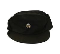 Imperial Officer Black Kepi Cap Adult Costume Hat - Galactic Empire Commander Uniform - Halloween Cosplay Movie Button Gift, Black, S