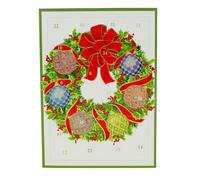 Imperial Ornament Wreath Advent Calendar Greetings Card | Christmas Advent Greetings Card with Envelope | Door Advent Calendar - 13x18cm