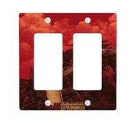 Imperial Red Light Switch Cover Plates/Outlet Covers, Great Wall Scenic Wall Accents, Thermoplastic Wall Plates, Standard Size Double Rocker