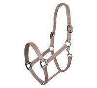 Imperial Riding Classic Sport Headcollar Made of Durable Nylon, Soft Padded with Neoprene, Adjustable, with Carabiner & Luxury Rose Gold/Gold Fittings, Comfortable Horse Headcollar, Cappuccino, Pony
