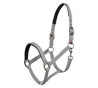 Imperial Riding Classic Sport Headcollar Made of Durable Nylon, Soft Padded with Neoprene, Adjustable, with Carabiner & Luxury Rose Gold/Gold Fittings, Comfortable Horse Headcollar, Cloud Grey, Cob