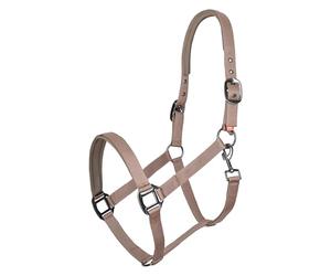 Imperial Riding Classic Sport Headcollar Made of Durable Nylon, Soft Padded with Neoprene, Adjustable, with Carabiner & Luxury Rose Gold/Gold Fittings, Comfortable Horse Headcollar, Cappuccino, Pony