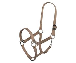 Imperial Riding Economic Headcollar Heavy Duty 25mm Nylon Halter Adjustable Sliding Buckle Lobster Throat Strap Durable & Easy Care for Training Stable & Everyday Use Cappuccino Pony