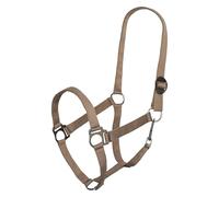 Imperial Riding Economic Headcollar, Robust 25 mm Nylon Headcollar, Adjustable Sliding Buckle, Carabiner Throat Strap, Durable & Easy to Clean, for Training, Stable & Everyday Life, Cappuccino, Full