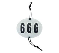 Imperial Riding Head Number IRH Basic, Square Race Number Holder with Elastic Cords, Three Digits, White, 1 Size