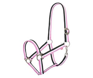 Imperial Riding Headcollar Economic, Robust 25 mm Nylon Headcollar Adjustable Sliding Buckle, Carabiner Throat Strap, Durable & Easy Care for Training, Stable & Everyday Life, Neon Pink, Cob