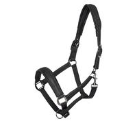 Imperial Riding Headcollar IRH-Sparkle - Glittery Lurex Trim, Satin on Nose & Neck, Adjustable Nylon Halter with Premium Metal Fittings for Glamorous Horses, Black, Cob