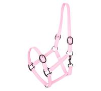 Imperial Riding Headcollar IRH Super-Proof Glossy, Waterproof & Dirt-Resistant Nylon Halter with Shiny Finish, Robust Design with Adjustable Seat and Carabiner, Light Pink, Full