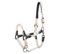 Imperial Riding Headcollar IRHLaura - Robust Nylon Halter with PU Leather Straps & Stylish Metal Fittings, Adjustable & Comfortable for Daily Use in the Stable Grey Sand Cob