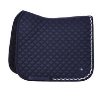 Imperial Riding IRH Basic Cotton DR Dressage Saddle Cloth with Diamond Quilting, Glitter Piping and Metal Logo, Navy, Full