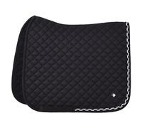 Imperial Riding IRH Basic Cotton DR Dressage Saddle Cloth with Diamond Quilting, Glitter Piping and Metal Logo, Black, Pony