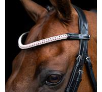 Imperial Riding IRH Beads, Leather Headband with Glass Beads and Glass Rhinestones, Pin Closure, Light Pink, Pony