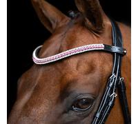 Imperial Riding IRH Beads, Leather Headband with Glass Beads and Glass Rhinestones, Pin Closure, Multi Pink, Cob