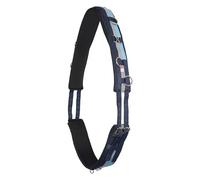 Imperial Riding IRH Deluxe Lunging Belt Polyester with Neoprene Lining and Metal Rings Blue/Navy Silver, Full