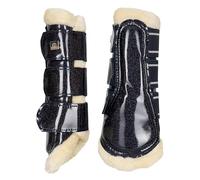 Imperial Riding IRH Lovely Gaiters, Durable Gaiters with Fur Edge, Metal Badge and Elastic Tendon Bands, Breathable & Comfortable for Training and Riding, Navy, Cob