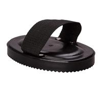 Imperial Riding IRH Plastic Curry Comb, Robust Curry Comb with Webbing Handle, Ergonomic Fur Curry Comb for Thorough Horse Care & Stylish Stable Look, Black