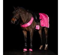 Imperial Riding IRH Reflective, Reflective Horse Training Blanket, Water Resistant and Warming, High Visibility in the Dark, Attaches to Saddle, Neon Pink, L