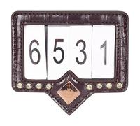 Imperial Riding IRH Show and Glow Tournament Number Holder with Crystals and Croco Look, Four Digits with Magnetic Closure, Brown/Brown Croco, 1 Size