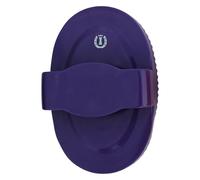 Imperial Riding IRH Soft Spring Curry Comb with Handle Large Flexible Plastic Curry Comb with Ergonomic Soft Grip Effective Fur Cleaning for Daily Horse Care, Royal Purple