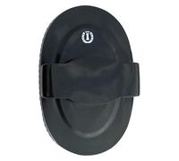 Imperial Riding IRH Soft Spring Curry Comb with Handle Large Flexible Plastic Curry Comb with Ergonomic Soft Grip Effective Fur Cleaning for Daily Horse Care, Black