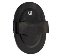 Imperial Riding IRH Soft Spring Curry Comb with Handle Large, Flexible Plastic Curry Comb with Ergonomic Soft Grip, Effective Fur Cleaning for Daily Horse Care, Walnut