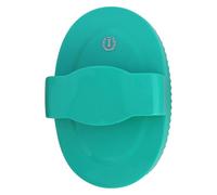 Imperial Riding IRH Soft Spring Curry Comb with Handle, Large, Flexible Plastic Curry Comb with Ergonomic Soft Grip, Effective Fur Cleaning for Daily Horse Care, Jade